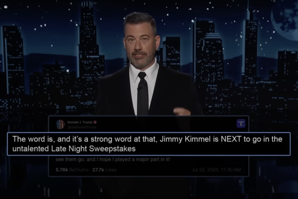 Jimmy Kimmel has a blunt response to Trump saying hell be canceled next